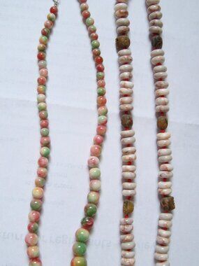 2 MULTY COLORS STONE NECKLACE  18 IN LONG